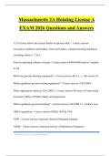 Massachusetts 2A Hoisting License A EXAM 2026 Questions and Answers