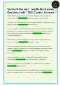 Vermont life and health Final exam  Questions with 100&percnt; Correct Answers 
