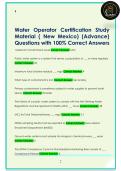 Water Operator Certification Study  Material &lpar; New Mexico&rpar; &lpar;Basic&rpar;  Questions with 100&percnt; Correct Answers