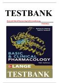 TEST BANK For Basic and Clinical Pharmacology&comma; 14th Edition by Bertram G&period; Katzung&comma; Verified Chapters 1 - 66&comma; Complete Newest Version