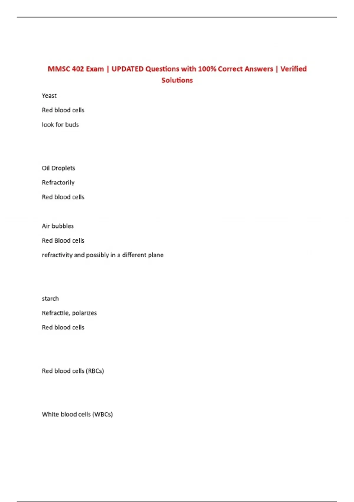 MMSC 402 Exam | UPDATED Questions with 100% Correct Answers | Verified ...