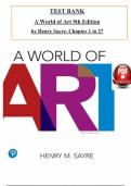 A World of Art &lpar;9th Edition&rpar; &ndash; Henry Sayre &ndash; Complete Test Bank with Answers &ndash; Multiple-Choice&comma; Essay & Analysis Questions per Chapter