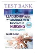 Test Bank For Leadership Roles and Management Functions in Nursing Theory and Application 11th Edition By Carol Jorgensen Huston | 9781975193065 | 2025/2026 | Chapter 1-25 | All Chapters with Answers and Rationales