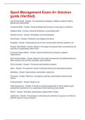 Sport Management Exam A&plus; Solution guide &lpar;Verified&rpar;