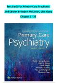 Primary Care Psychiatry – Test Bank (2nd Edition, Robert McCarron & Glen Xiong), Chapters 1–26 – Comprehensive Exam Preparation Material