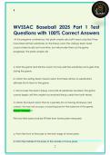 WVSSAC Baseball 2025 Part 1 Test  Questions with 100&percnt; Correct Answers