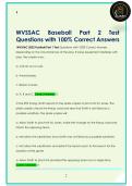 WVSSAC Baseball Part 2 Test  Questions with 100&percnt; Correct Answers