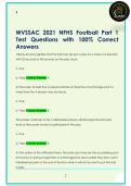 WVSSAC 2022 Football Part 1 Test  Questions with 100&percnt; Correct Answers