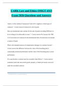 UARK Law and Ethics OMGT 4313 Exam 2026 Questions and Answers
