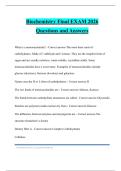 Biochemistry Final EXAM 2026 Questions and Answers