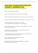 CNA FINAL EXAM QUESTIONS WITH CORRECT ANSWERS 2025&period;