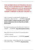 NUR 210 PRINCIPLES OF PHARMACOLOGY  FINAL EXAM 2025&sol;2026 BANK CURRENTLY  TESTING COMPLETE ACTUAL QUESTIONS  WITH DETAILED VERIFIED ANSWERS  EXPERT VERIFIED &sol;ALREADY GRADED A&plus;