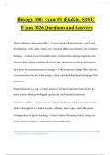 Biology 100&colon; Exam &num;1 &lpar;Ekdale&comma; SDSU&rpar; Exam 2026 Questions and Answers