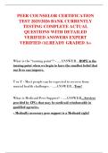 PEER COUNSELOR CERTIFICATION  TEST 2025&sol;2026 BANK CURRENTLY  TESTING COMPLETE ACTUAL  QUESTIONS WITH DETAILED  VERIFIED ANSWERS EXPERT  VERIFIED &sol;ALREADY GRADED A&plus;