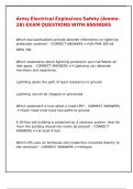 Army Electrical Explosives Safety &lpar;Ammo-28&rpar; EXAM QUESTIONS WITH ANSWERS