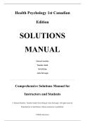 Solutions Manual — Health Psychology, 1st Canadian Edition — Edward P. Sarafino, Timothy W. Smith, David B. King & Anita DeLongis — ISBN 9781118991985 — Latest Update 2025/2026