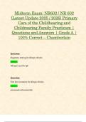 Midterm Exam&colon; NR602 &sol; NR 602 &lpar;Latest Update 2025 &sol; 2026&rpar; Primary Care of the Childbearing and Childrearing Family Practicum &vert; Questions and Answers &vert; Grade A &vert; 100&percnt; Correct &ndash; Chamberlain