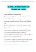 NC BLET 2025 State Exam 2026 Questions and Answers