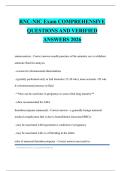 RNC-NIC Exam COMPREHENSIVE QUESTIONS AND VERIFIED ANSWERS 2026