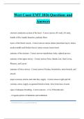 West Coast EMT 2026 Questions and Answers