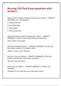 Nursing 250 Final Exam questions with answers
