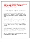 AMMUNITION AND EXPLOSIVES STORAGE SAFETY &lpar;CERT&rpar; &lpar;AMMO 112&rpar; exam questions with answers
