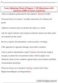 Loss Adjusting Notes &lpar;Chapter 1-10&rpar; Questions with  Answers &lpar;100&percnt; Correct Answers&rpar; 