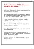 Pesticide Applicator Right of Way exam questions with answers