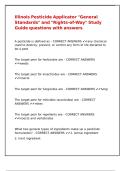 Illinois Pesticide Applicator General Standards and Rights-of-Way Study Guide questions with answers
