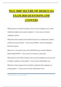 WGU D487 SECURE SW DESIGN OA EXAM 2026 QUESTIONS AND ANSWERS