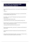 PTHA 1100 Test questions with verified answers rated A&plus;