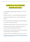 HCHB FINAL EXAM 2025&sol;2026 Questions and Answers