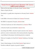 Ontario Security Guard Course Questions with Answers  &lpar;100&percnt; Correct Answers&rpar; 