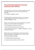 Texas Pesticide Applicator General questions with answers