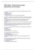 SEVI 3013 - Final Exam Cooper Questions and Answers