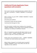 California Private Applicator Exam questions with answers