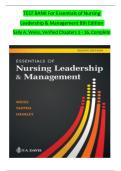 TEST BANK For Essentials of Nursing  Leadership & Management 8th Edition  Sally A&period; Weiss&comma; Verified Chapters 1 - 16&comma; Complete