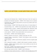 NURS 1160 MIDTERM 2 EXAM QUESTIONS AND COMPLETE ANSWERS