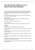 SEVI 3013 EXAM 3 FINAL &lpar;CH 6-7&rpar; QUESTIONS AND ANSWERS