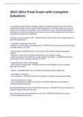 SEVI 3013 Final Exam with Complete Solutions