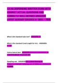 CA HA DISPENSING WRITTEN EXAM WITH CORRECT ACTUAL QUESTIONS AND CORRECTLY WELL DEFINED ANSWERS LATEST ALREADY GRADED A&plus; 2025 &ndash; 2026