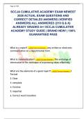 SCCJA CUMULATIVE ACADEMY EXAM NEWEST  2026 ACTUAL EXAM QUESTIONS AND  CORRECT DETAILED ANSWERS &lpar;VERIFIED  ANSWERS&rpar; ALL ANSWERED &lbrace;210 Q & A&rcub;  ALREADY GRADED A&plus;&sol; SCCJA CUMULATIVE  ACADEMY STUDY GUIDE &vert; BRAND NEW&excl; &vert; 100&percnt;  GUARANTEED PASS 