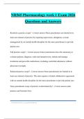 NR565 Pharmacology week 1 Exam 2026 Questions and Answers