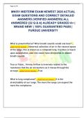 MN551 MIDTERM EXAM NEWEST 2026 ACTUAL  EXAM QUESTIONS AND CORRECT DETAILED  ANSWERS &lpar;VERIFIED ANSWERS&rpar; ALL  ANSWERED &lbrace;22 Q & A&rcub; ALREADY GRADED A&plus; &vert;  BRAND NEW&excl; &vert; 100&percnt; GUARANTEED PASS &vert;  PURDUE UNIVERSITY