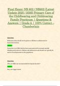 Final Exams: NR 602 / NR602 (Latest 2025 / 2026 Updates STUDY BUNDLE PACKAGE WITH SOLUTIONS) Primary Care of the Childbearing and Childrearing Family Practicum | Questions & Answers | Grade A | 100% Correct (Verified Answers) - Chamberlain