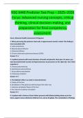 NSG 6440 Predictor Test Prep &ndash; 2025&ndash;2026  Focus&colon; Advanced nursing concepts&comma; critical  thinking&comma; clinical decision-making&comma; and  preparation for final competency  assessment&period; 