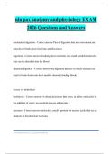 nln pax anatomy and physiology EXAM 2026 Questions and Answers