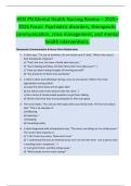 HESI PN Mental Health Nursing Review &ndash; 2025 2026 Focus&colon; Psychiatric disorders&comma; therapeutic  communication&comma; crisis management&comma; and mental  health interventions&period; 