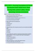 WGU D075 &ndash; Nursing Foundations & Patient  Care Review 2025&ndash;2026 Focus&colon; Basic  nursing skills&comma; patient safety&comma; clinical  reasoning&comma; and documentation&period; 