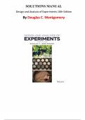 Design and Analysis of Experiments – 10th Edition (Douglas C. Montgomery) | Complete Solutions Manual for Chapters 1–15